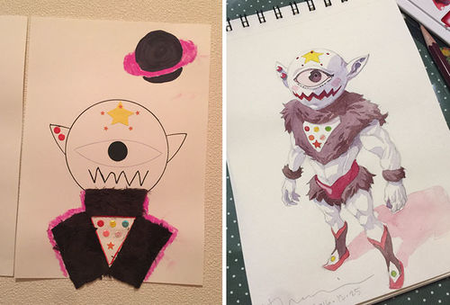 Dad Turns Sons Drawing Into Professional Anime Characters