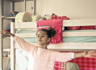 Girl and bunk bed