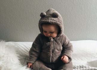 Baby in a bear suit