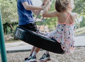 Kids playing in the playground