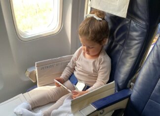 Child on a plane