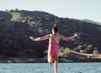 girl at a lake