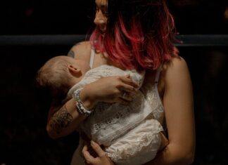 Holding a baby