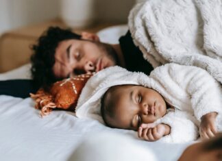 Dad Sleeping with Baby