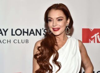Lindsay Lohan at "Lindsay Lohan's Beach Club" TV Show Premiere in 2019.
