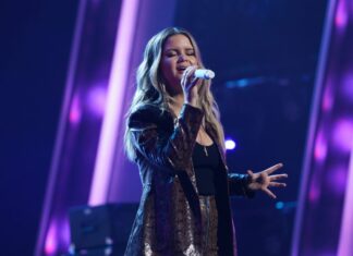 Maren Morris performing "The Bones" at a rehearsal for the 54th Annual CMA Awards