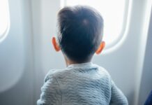 Kid on airplane