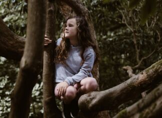 Girl on a tree