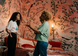 Parent arguing with teenage child