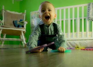 Full Length of Boy Sitting on Floor