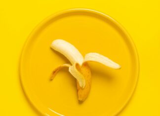 Yellow Banana on Plate