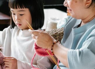 Knitting with kids