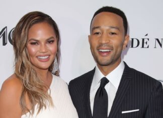 Chrissy Teigen and John Legend at Glamour's 28th Annual Women of the Year Awards in 2018.