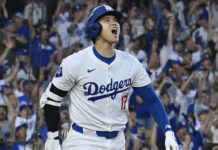 Los Angeles Dodgers designated hitter Shohei Ohtani in October 2024